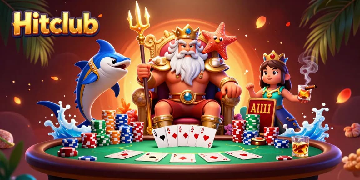 Experience thrilling gameplay with Hitclub at a vibrant casino scene featuring Neptune and gaming elements.