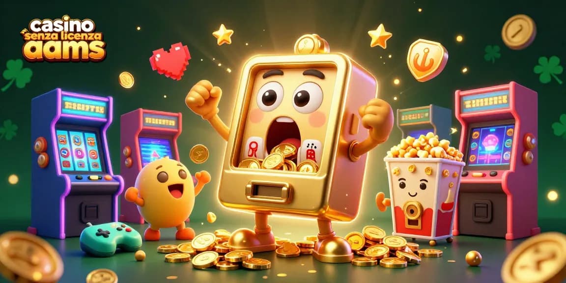 Experience exciting gameplay in casino senza licenza aams with lively golden slot machines celebrating jackpots and gaming fun.