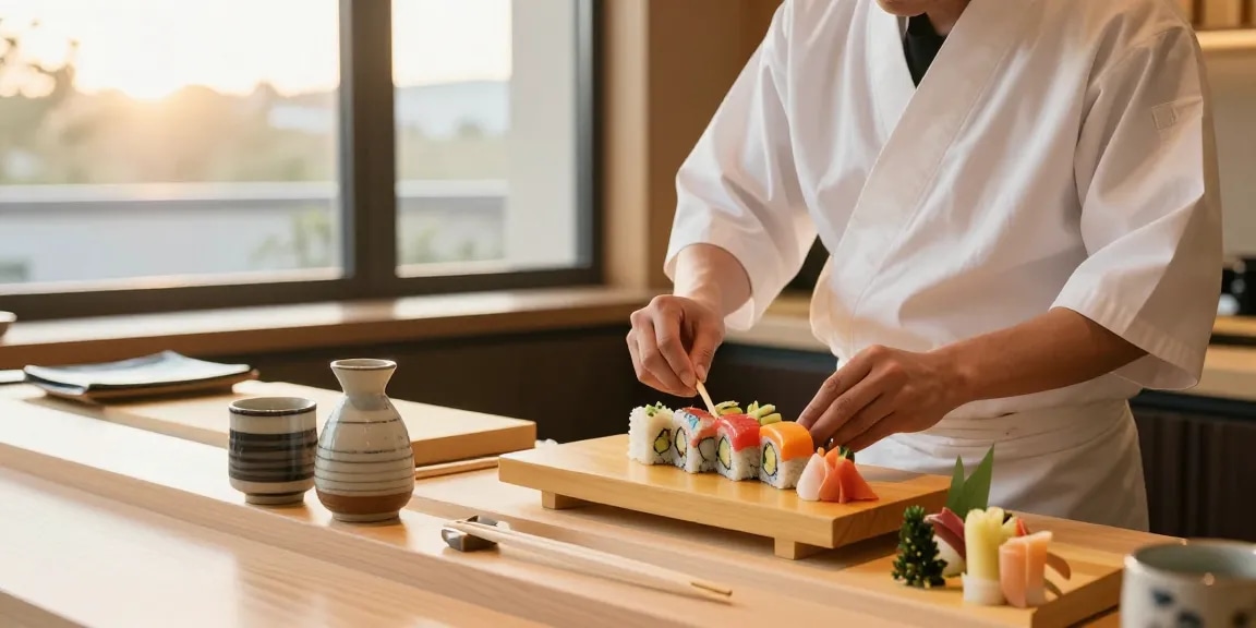 Experience exquisite sushi dining at https://restaurant.sushitei.net with chefs plating vibrant meals amidst a warm ambiance.