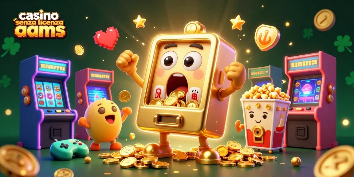 Experience exciting gameplay in casino senza licenza aams with lively golden slot machines celebrating jackpots and gaming fun.