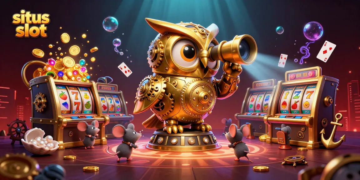 Permainan situs slot dengan simbol keberuntungan dan karakter lucu di dunia kasino.