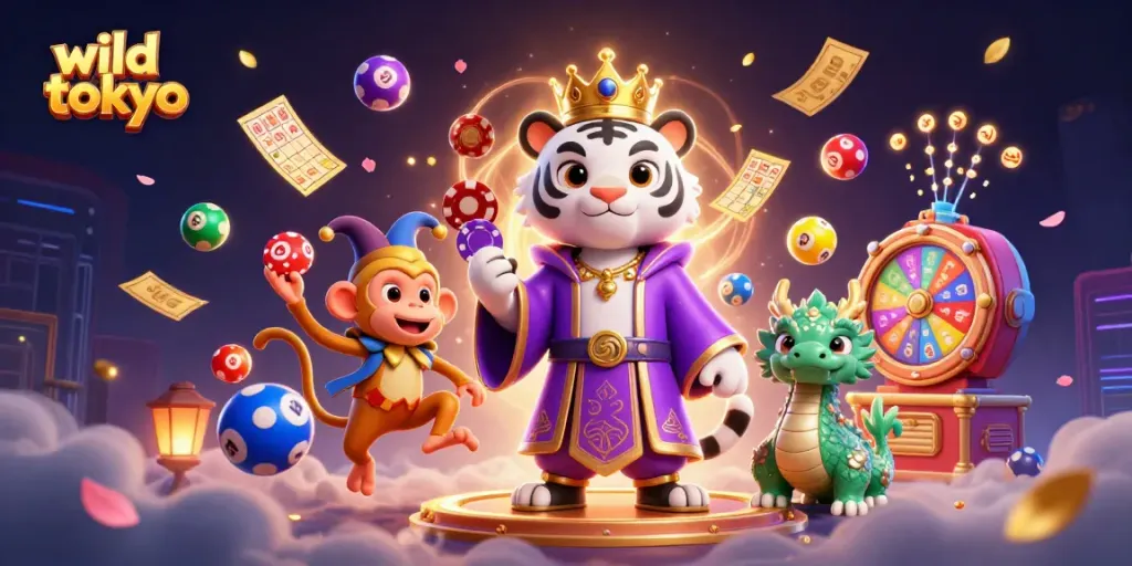 Win big at Wild Tokyo Casino with exciting gameplay in this vibrant digital illustration.
