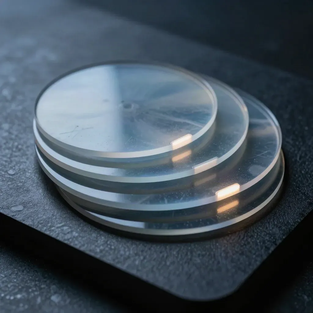 Cellule animate traslucide sovrapposte e barra LED minuta su piatto scuro