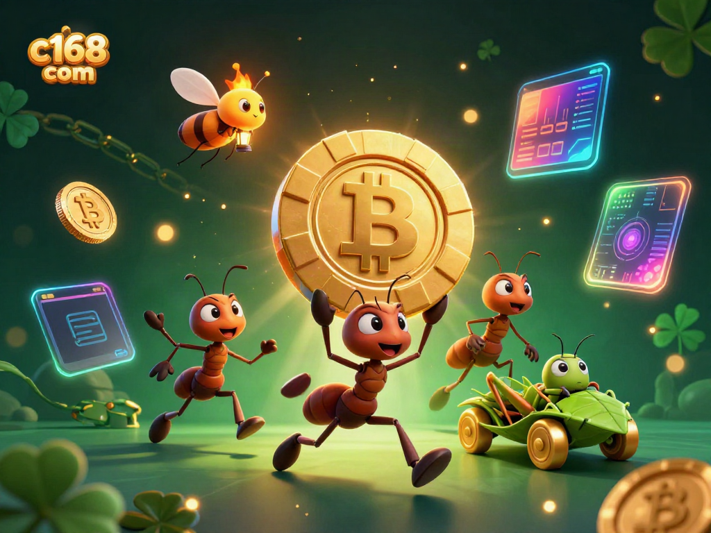 Experience thrilling gameplay at c168 com with a fun illustration of a heist by cartoon ants