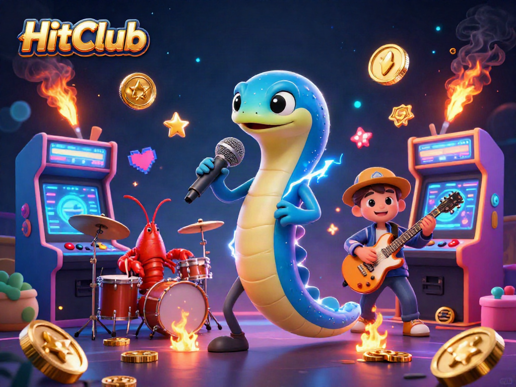 Engage with HitClub's vibrant underwater casino, led by a DJ electric eel, featuring lively backup musicians.